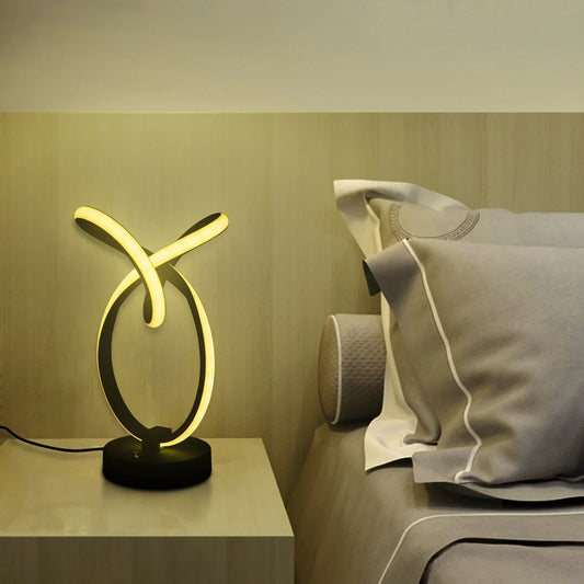 Twisted LED table Lamp with Dual Lights